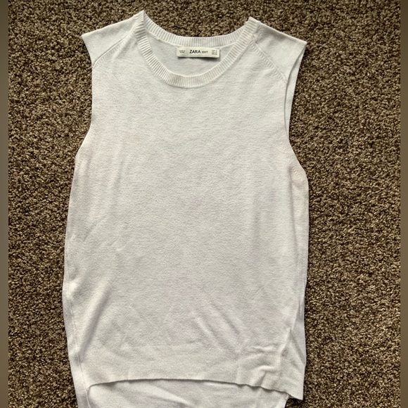 Zara Sleeveless Sweater Oatmeal Color - Picture 1 of 2